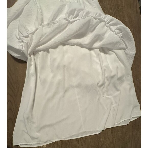 Abercrombie & Fitch XL Tiered Maxi Dress Plunge Cut Out White Pockets Lined Boho - Picture 9 of 12